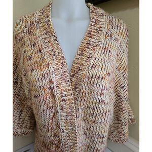 Volcrom Cardigan Kimono Style Chunky Knit Sweater Women's Multicolor 8-10P